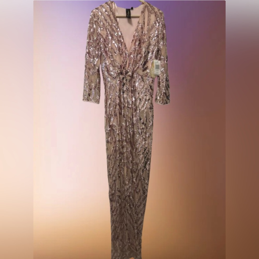 Trixxi Blush Sequin Gown